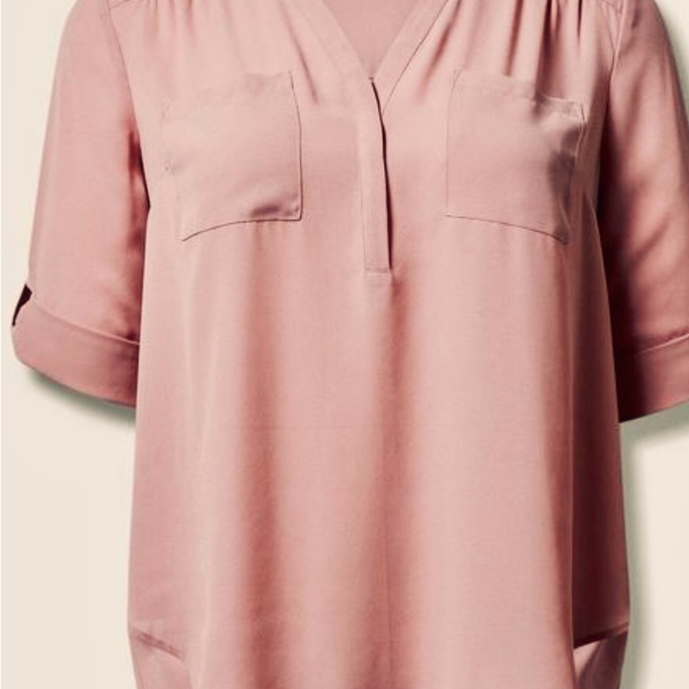Harper Georgette Pullover 3/4 Sleeve Blouse in the color Blush.